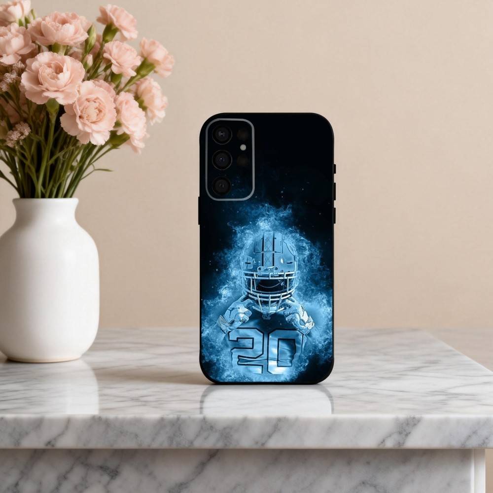 Physical American Football sport Phone Case For Samsung S25,24,23,22,30,21,10,9,Ultra,Plus,Lite,FE,4,5 G Soft Black Case