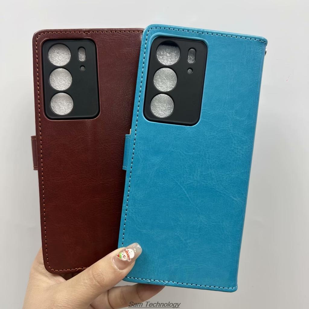 Card Holder Cover Case for OPPO Realme C75 4G / Realme 14x 5G Global Pu Leather Flip Cover Retro Wallet Case Capa Fundas Coque