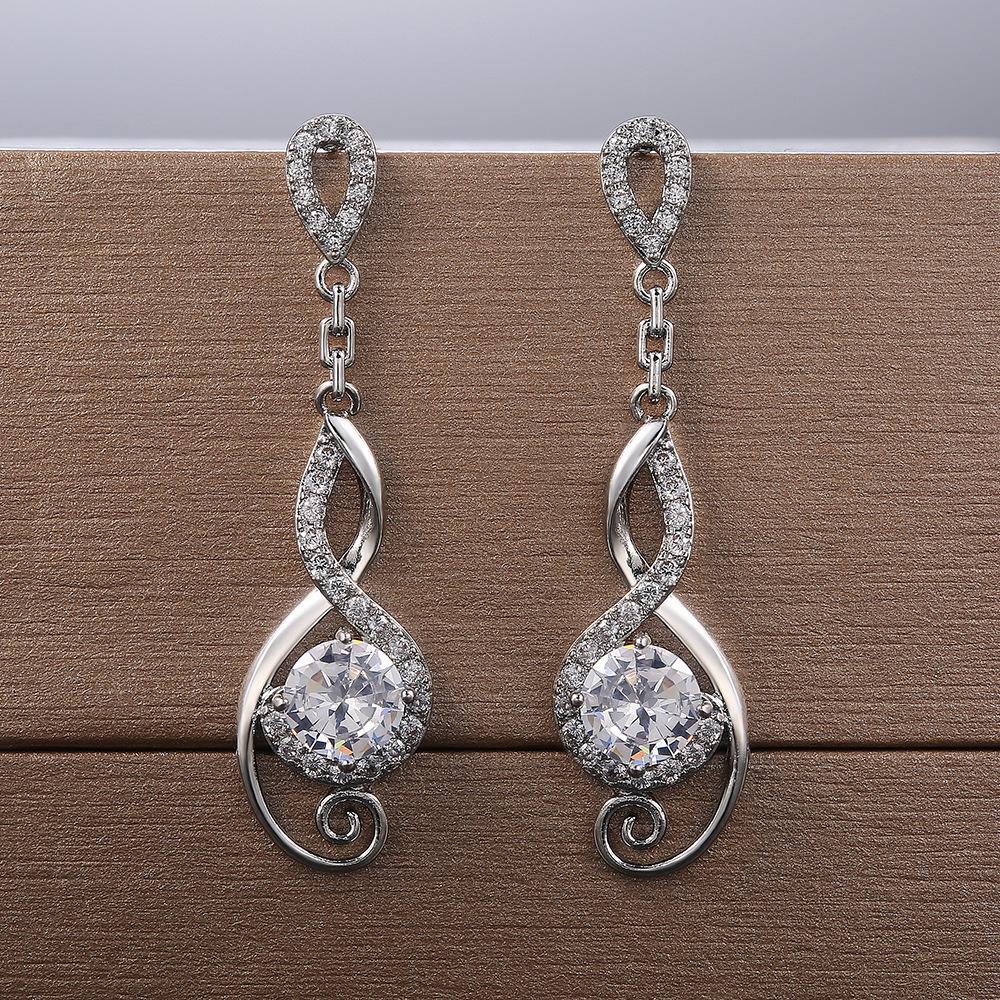 Fashion Water Drop Earrings, Creative Women'S Zircon Earrings, Exquisite Wedding Dress Earrings And Ear Accessories