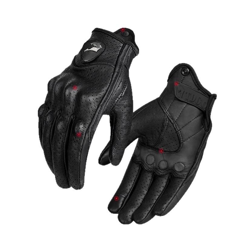Unisex Windproof Retro Motorcycle Gloves for Winter Riding