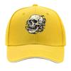 UnisexS Skull Graphic  Black Flat Brimmed Hat with White Skull Design Casual Streetwear  Outdoor Sp Sandwich Baseball Cap