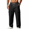 Pantaloni Jogger Pesanti da Uomo per Esterno Design Cargo Multi Tasche Vintage Casual Pantaloni della Tuta Vita con Coulisse