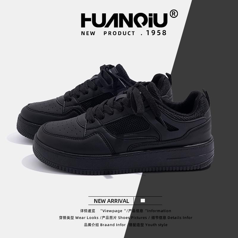 Globaler Trend: Schwarze Damenschuhe mit dicker Sohle, Sommer 2025, vielseitig, atmungsaktiv, Mesh, Freizeitschuhe ZHQ6069