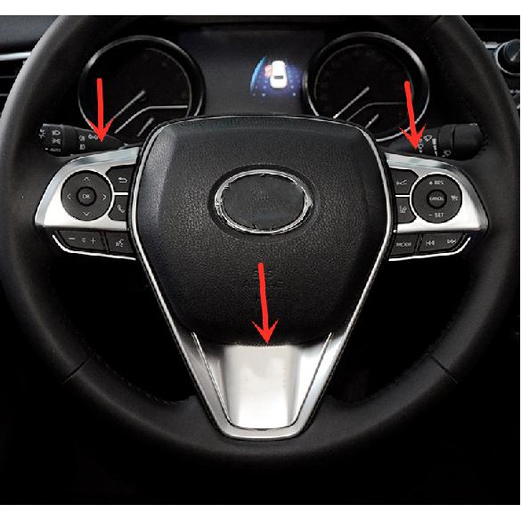 Silver matte Steering Wheel Trim 3pcs For Toyota Camry 2018-