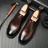 New round head hand-polished men's leather shoes cowhide business dress