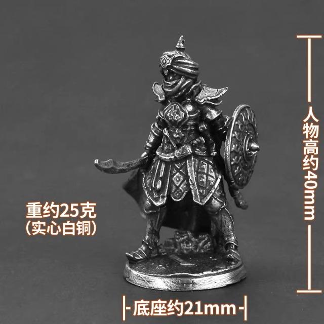 White Brass Arabian Night Lamp Fighter Statue Miniature Model Toy Decoration Popular Game Character Statue Desktop Decoration