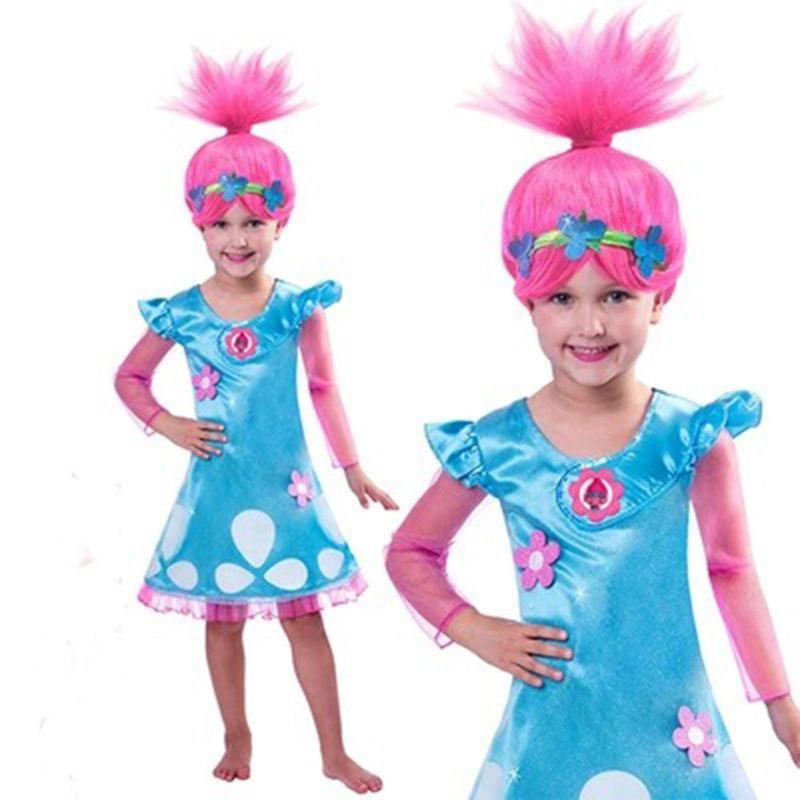 Kinder Troll Stil Festival Party Perücke Für Cartoon Cosplay Mit Pinker Kopfschmuck Kappe