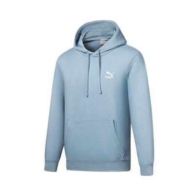 Solid Color Hooded Pullover Long Sleeve Sweatshirt Men Sweatshirt Blue 537849-79