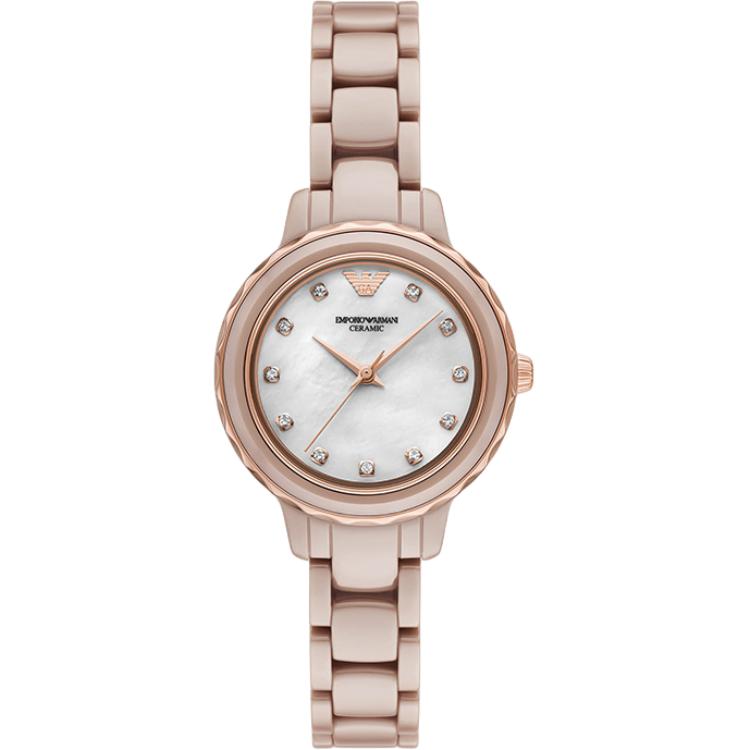 

Emporio Armani Cleo Series Watch Quartz Movement Ceramic Strap 32Mm White Dial Women watches AR70018 Curated Box+Shopping Bag
