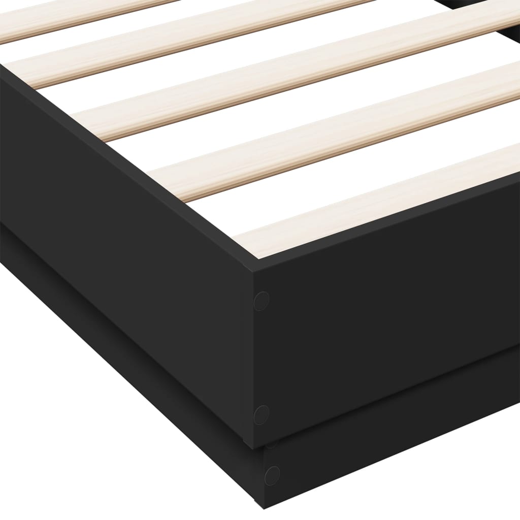 Bed Frame Black 75 x 190 cm Particleboard