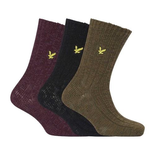 Lyle & Scott Mens Chunky Knit Socks (Pack of 3)