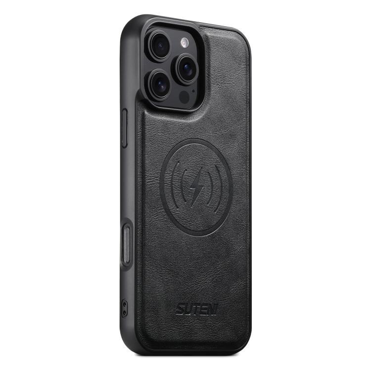 Suteni G5 Cowhide Leather MagSafe Magnetic Phone Case