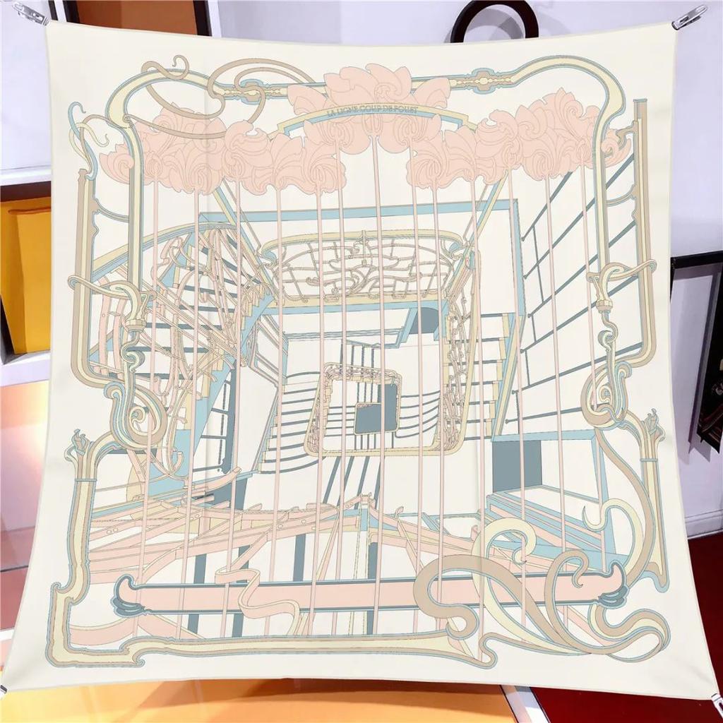 New The horse Shawl Square Scarf For Women Twill Print Headband Foulard Hijab Beach Stoles Neckerchief Female Head Wraps Bandana