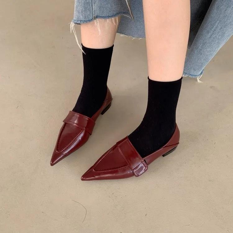 Pointed Toe Flats Women Loafers Shoes Summer Casual Walking Shoes Designer New Sexy Sandals Brand Dress Retro Femme Zapatillas