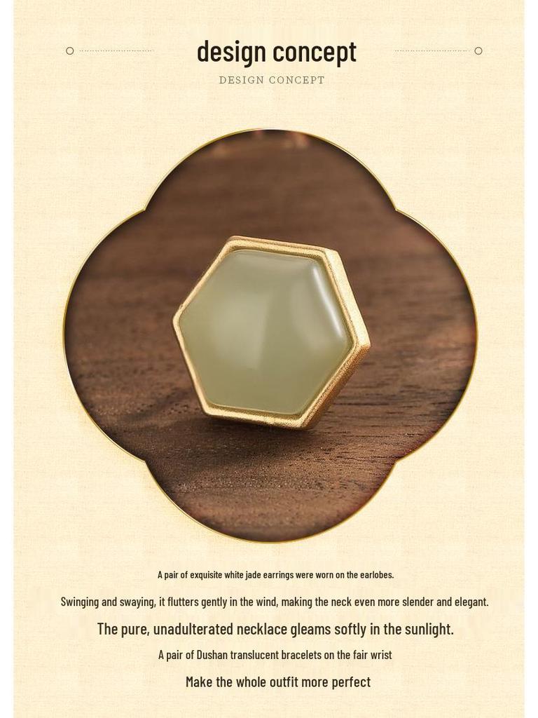 Gold-Inlaid Imitation Hetian Jade Celadon Earrings with Court Style Design for Hanfu Cheongsam Costumes