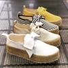 Frühling Damen Flats 2024 Schuhe Slipper Lässige Damen Canvas Schuhe Schleife Dicke Sohle Lazy Loafers Weibliche Espadrilles Flach