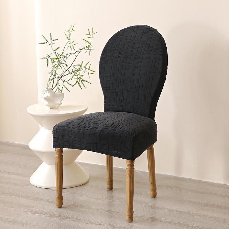 Thick Jacquard Chair Cover French Country Chair Cover Hotel Home Dining Room Dustproof Round Back Chair Cover