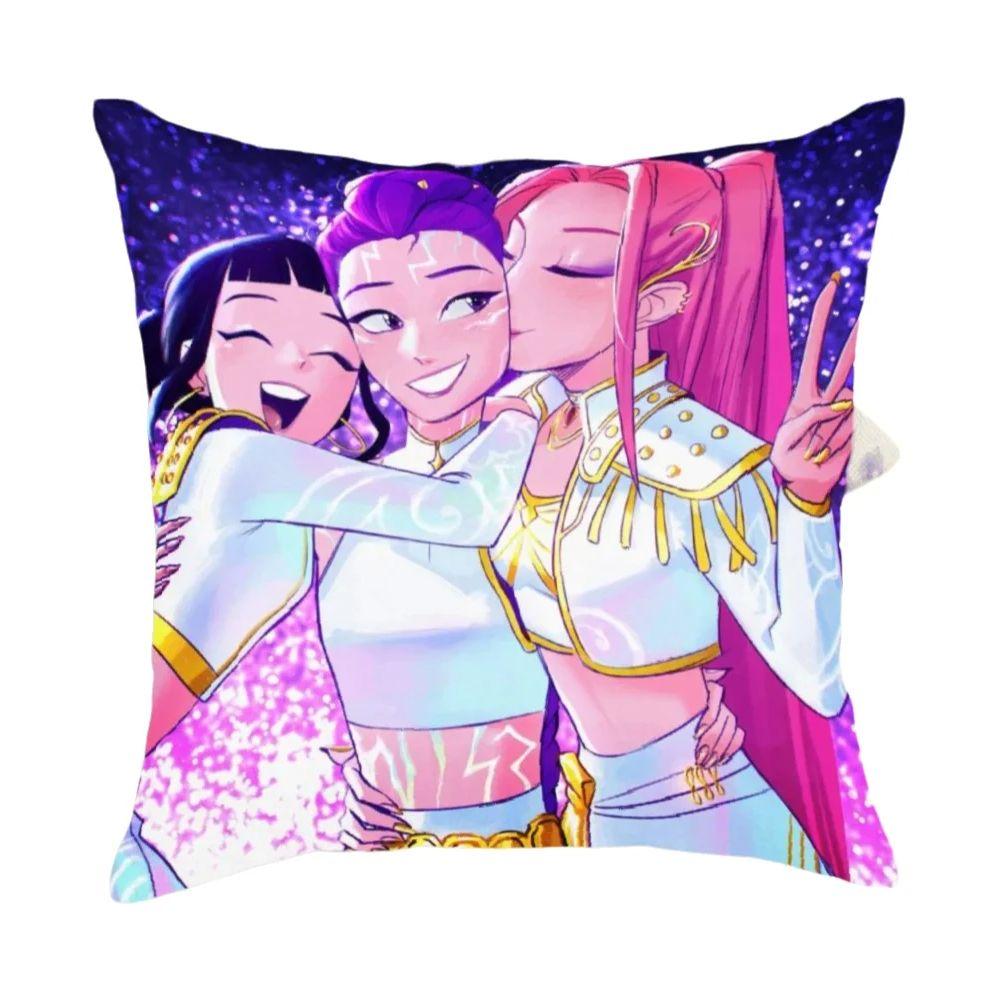 1Pc Anime Idol Trio Pillowcase, Polyester 2D Double-Sided Print, Soft & Durable For Sofa Bedroom Living Room, Decorative Cushion