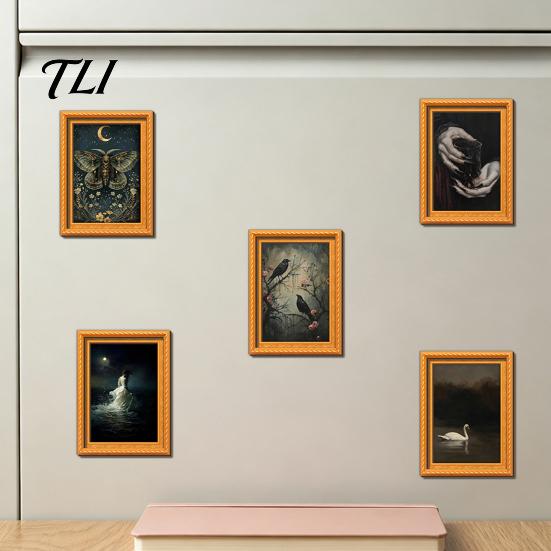 Kitchen Appliance Magnets Wooden Retro Frame Fridge Magnet, Strong Magnetic Decor Refrigerator Magnet for Refrigerator, Office Whiteboard Decoration