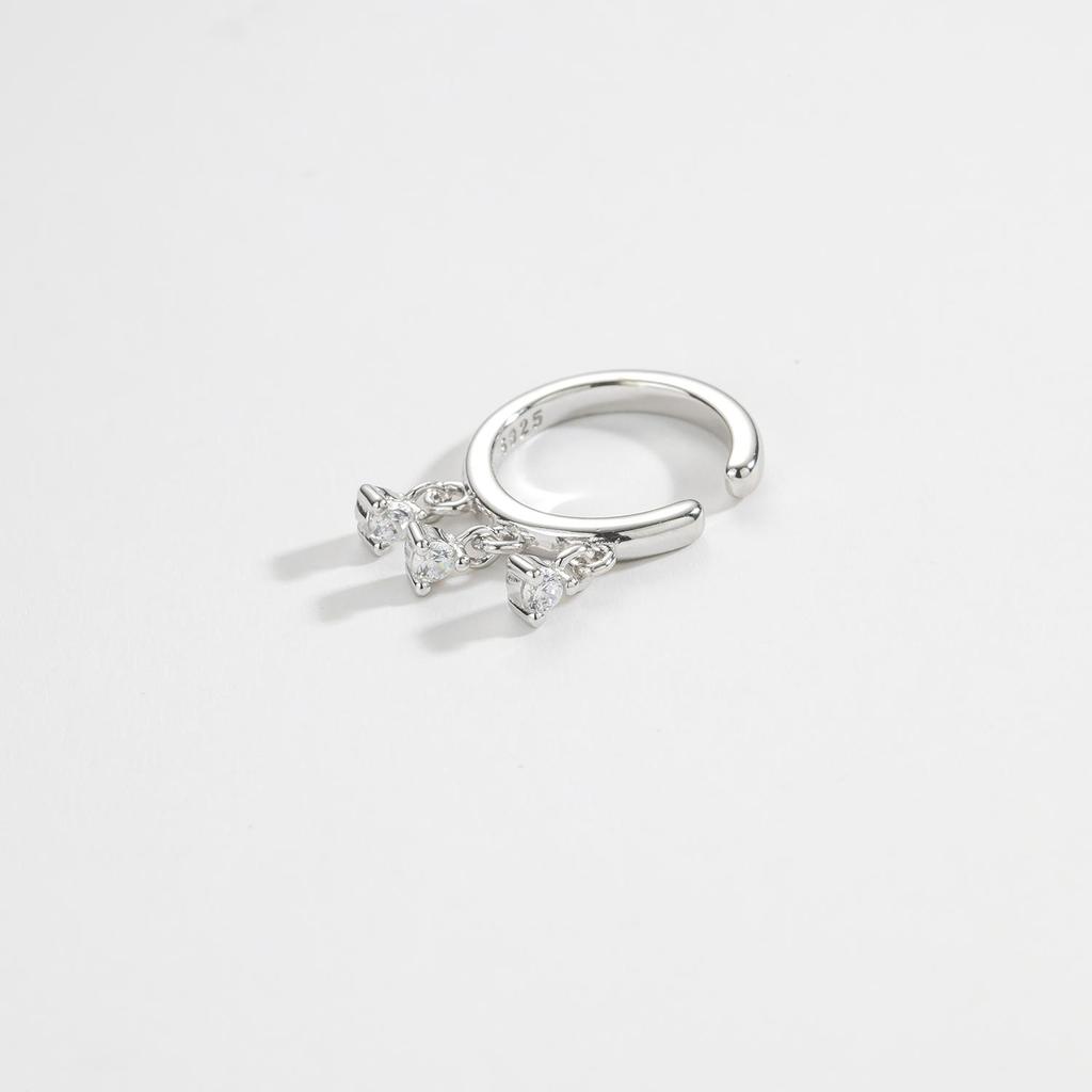 ANDYWEN 100% 925 Sterling Silver Gold Single Sparkly Cuff Piercing Clips Women Luxury Crystal Charm CZ Fine Jewelry Gift