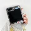 Cartoon Bear Hand Wrist Chain Case for Samsung Galaxy Z Flip 7 6 5 4 3 Flip7 Zflip Beads Bracelet Acrylic Shockproof Hard Cover