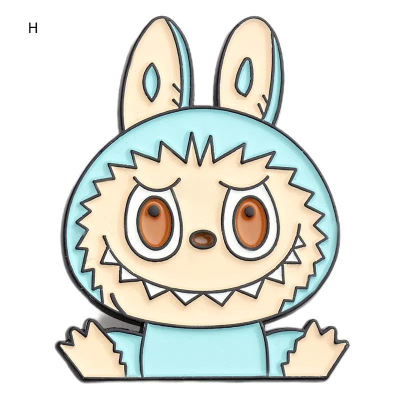 Anime Cute Enamel Labubu Brooch Cartoon Metal Studen Badge Pins Jewelry Brooches Men Women Backpack Jewelry Accessories