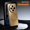For Vivo X200 Pro Ultra Case Golden Magsafe Magnetic Circle Silk Thread Pattern Full Camera Lens Protection Leather Case Cover