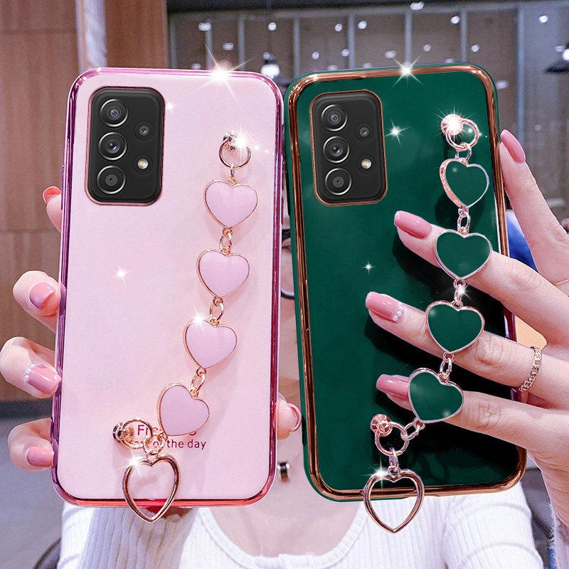 

Для Samsung Galaxy A32 A21S A12 A22 A11 A31 A51 A71 A52 A72 A20 A50 A70 A02S A03S Роскошный браслет с покрытием Love, ремешок на запястье
