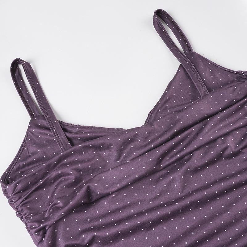 Canottiera Y2K a Pois Senza Schiena Arricciata - Canotta Sexy Modellante Stile Europeo & Americano per Donne