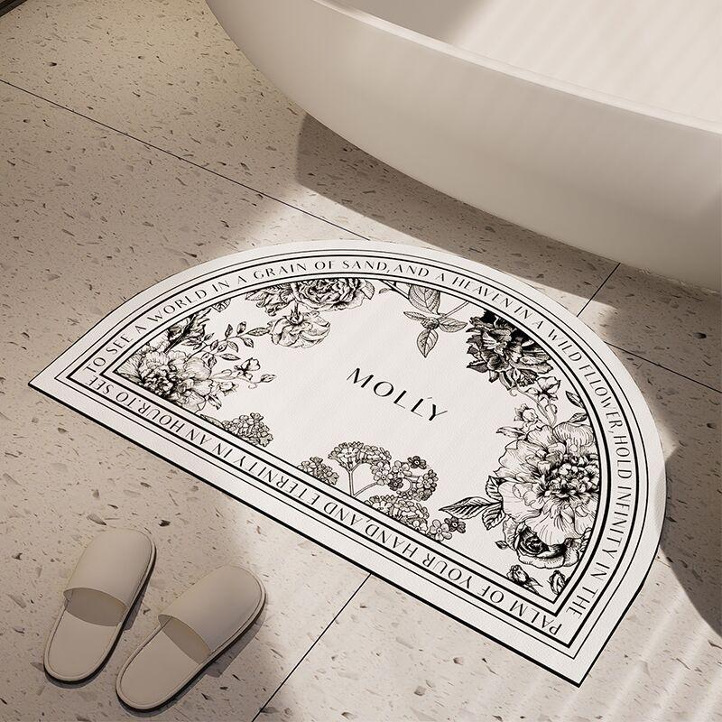 Rychleschnoucí koupelnová předložka z křemeliny: Měkký, Vodu Absorbující, Protiskluzový, Nečistotám Odolný Podlahový Koberec.