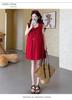 2026 Summer Sleeveless Maternity Doll Dress - Age-Reducing, Hollow Out, Loose Fit, Sweet Belly Covering Vest Design