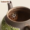120ml Old Rock Clay Qingqiu Teapot Aesthetic Tea Infuser Pot Tea Making Kettle With Strainer Tea Services Accessories Craft Gift