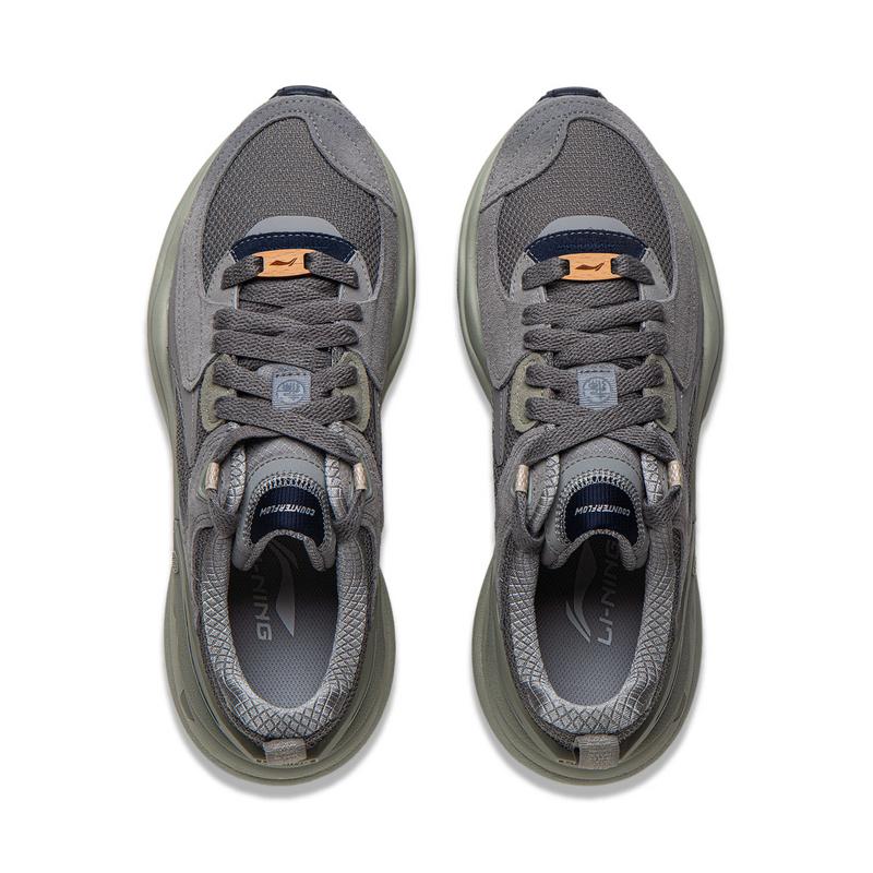 Li Ning CF Origin V4 Sports Comfortable Wear-Resistant Breathable Low-Top Casual Shoes Men sneaker Gray AGLU283-2