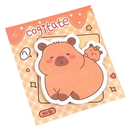

4 Pack Capybara Sticky Notepads, 30 Sheets Cute Self Sticky Notepads, Cartoon Animal Memo Pads, Adhesive Notes for Office School Students Party Favors A