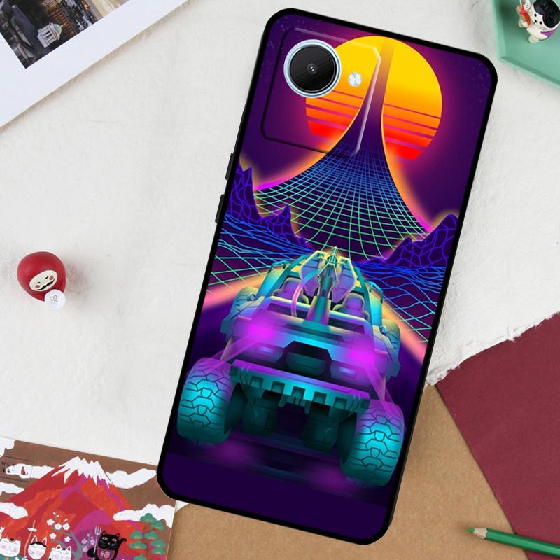 Synthwave 80er Retro Neon vaporwave Für Realme GT 7 Pro GT 6 5 6T 10 11 12 13 14 Pro Plus C61 C53 C51 C21Y C25S C75 C55 C67 Hülle