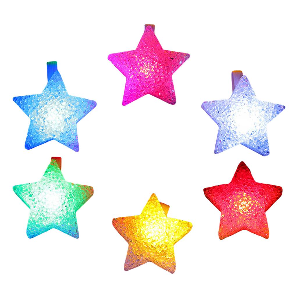 Pack of 6 Multi Color Flashing LED Bracelets LED Light Bracelets with Star Adornment for Immersive Party Experience