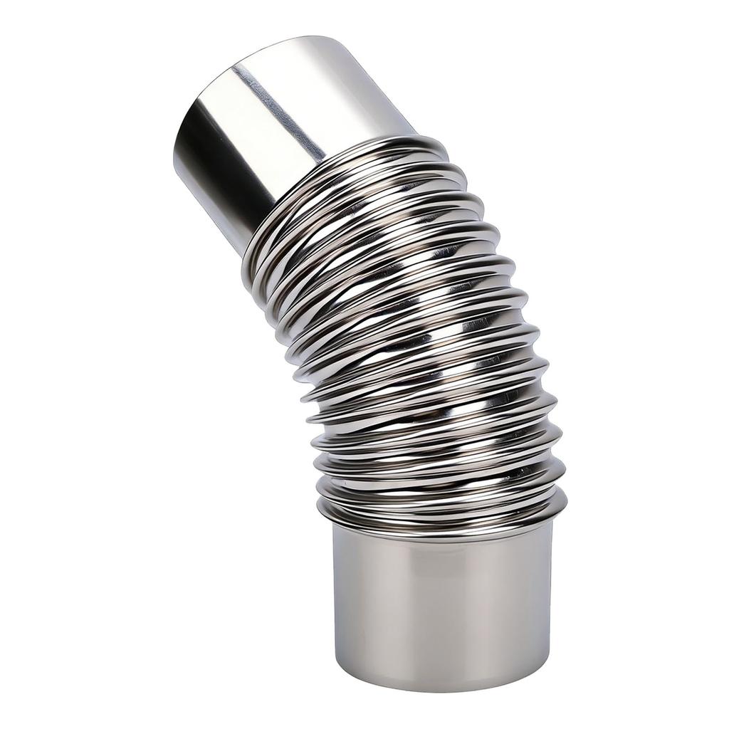 Stove Pipe Elbow 7.5cm Diameter Stainless Steel Flue Extension Elbow Chimney for Outdoor Camping Wood Stove 45 Degree