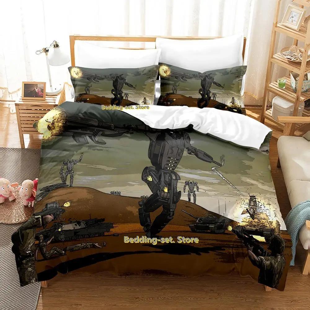 Ny Sci Fi Robot Sängklädesset Enkel Twin Full Queen King Size Sängset Vuxen Barn Sovrum Påslakanset Anime parure de lit Säng