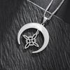 Celtic Trinity Pendant Irish Moon Necklace Mens Nordic Viking Stainless Steel