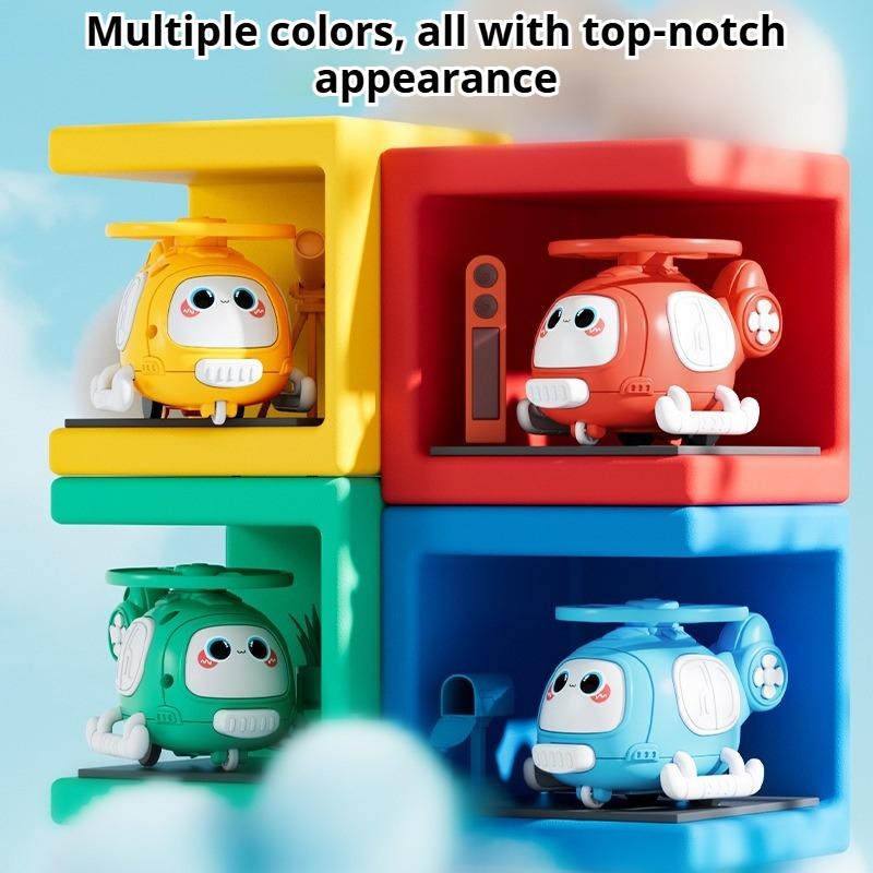 Ejection bamboo dragonfly airplane toy, inertial collision takeoff helicopter toy