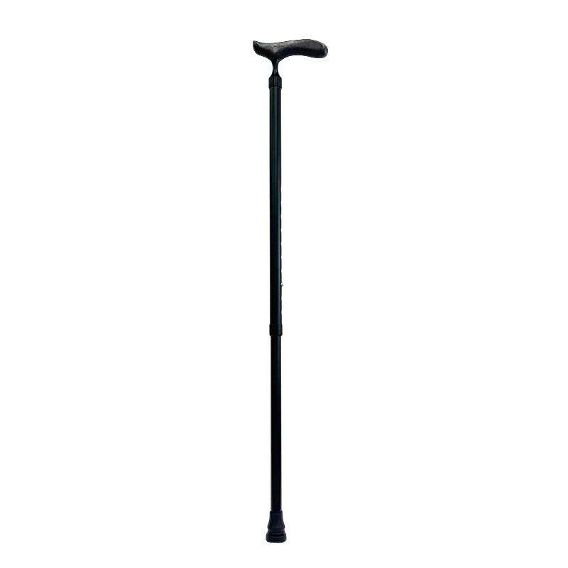 Elderly Support Walking Cane Aluminum Adjustable Trekking Stick With Wooden T-Handle Indoor Outdoor Use