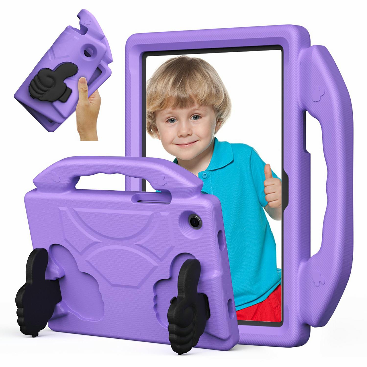 

For Samsung Galaxy Tab A8 10.5 (2022)/(2021) Case Ultra-Soft EVA Thumb Kickstand Tablet Cover Purple