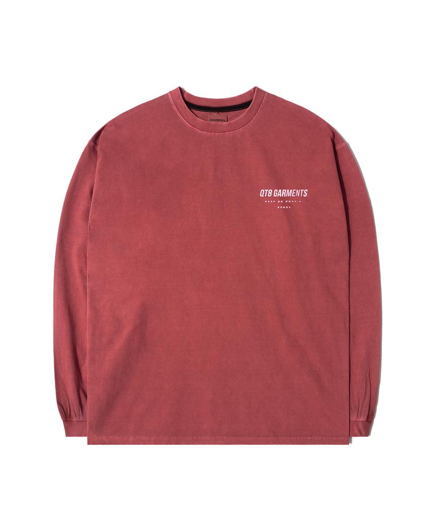 QT8 GARMENTS Oc Pigment Simple Long Sleeve (Red)