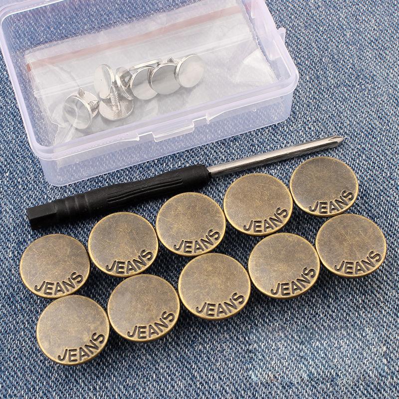 

Съемные джинсовые пуговицы Портативные Металлические пуговицы без шитья Замена Регулировка талии Брючные булавки Прочный Набор для ремонта из нержавеющей стали