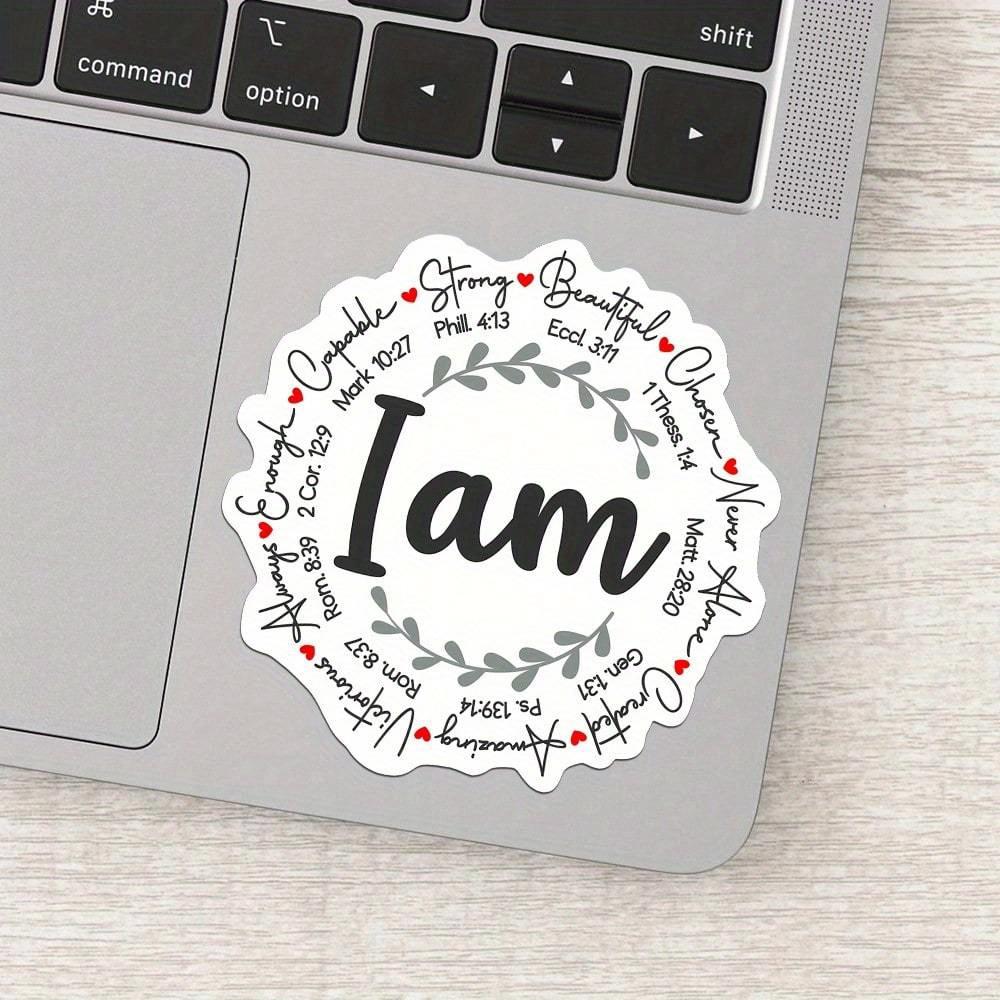 1PC I Am Affirmation Sticker | Inspirational Bible Sticker Pack For Journals And Laptops | Waterproof Sticker For Water Bottles And Cars