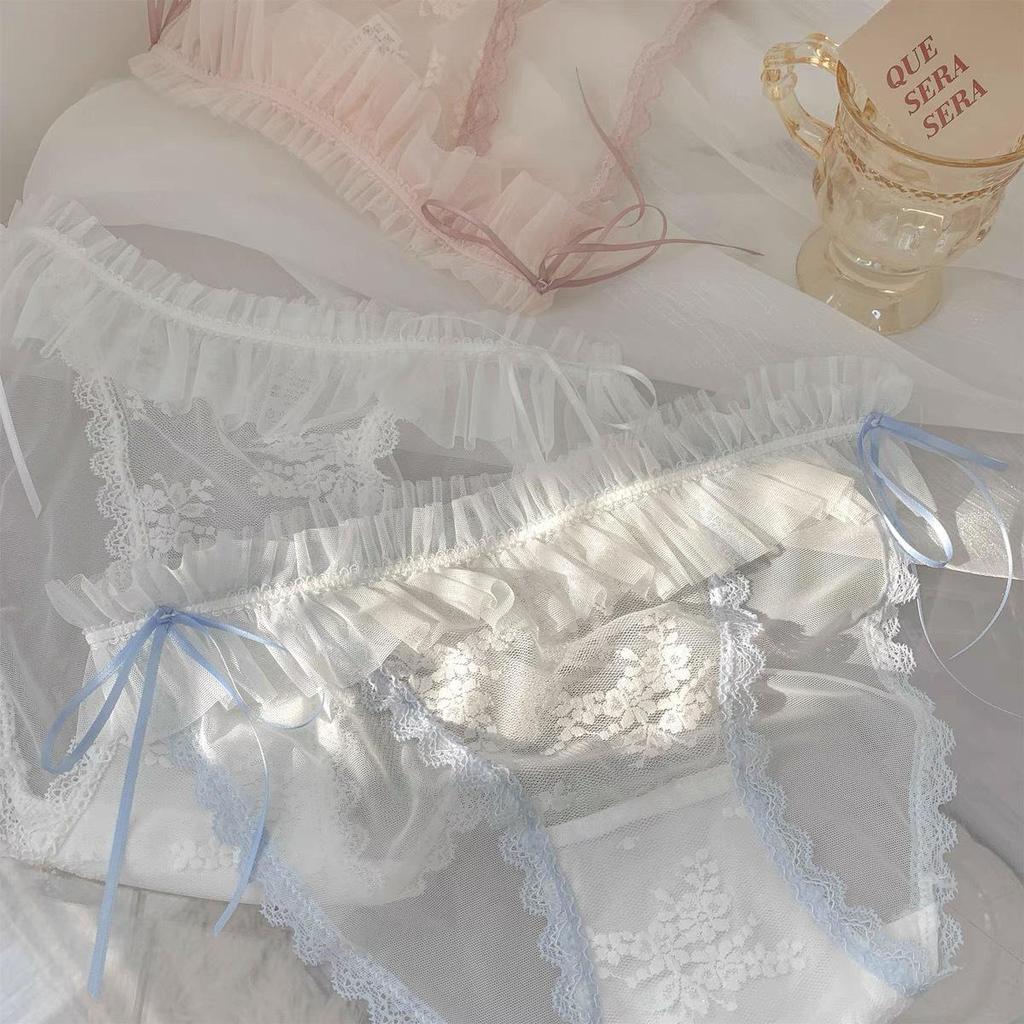 Sweet Style Mesh Lace Panties - Low Waist, Pure Cotton Crotch, Summer Sexy Briefs