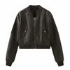 Giacca Bomber da Donna Vintage in Similpelle Cappotto Top Stile Donna