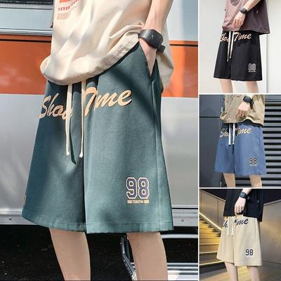 American Style Casual Loose Fitting Lightweight Shorts for Men Vintage Trendy Brand Vestigial Fitness Pants Summer Essential Elastic Waist Pant