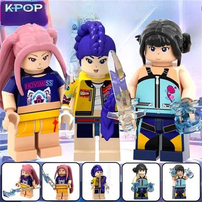 NEW KPop Demon Hunters Building Blocks Derpys Tiger Rumi Mira Zoey Sussy Assembly Model Doll Building Blocks Handmade