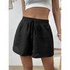 Women's  Summer Solid Color Casual Loose Shorts, Elastic Waist Lace-up, Minimalist Fashion Basic Versatile Home Shorts
